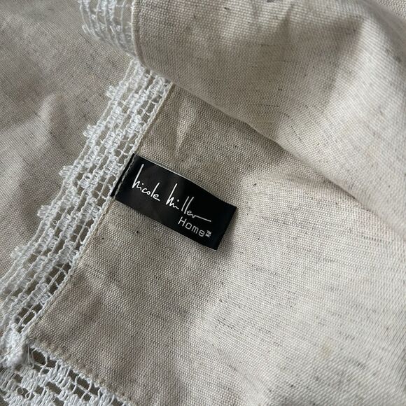 Nicole Miller Home Tan Lace Table Runner 18”x90” - Picture 3 of 4